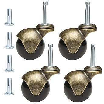 JGJC Stem Casters 2 inch, Ball Casters Set of 4 with Stem (5/16