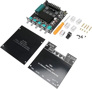 BT Power Amplifier Board, 2.1 Channel 50W 50W 100W Subwoofer Amp Module High Power Treble Bass Control for Speaker