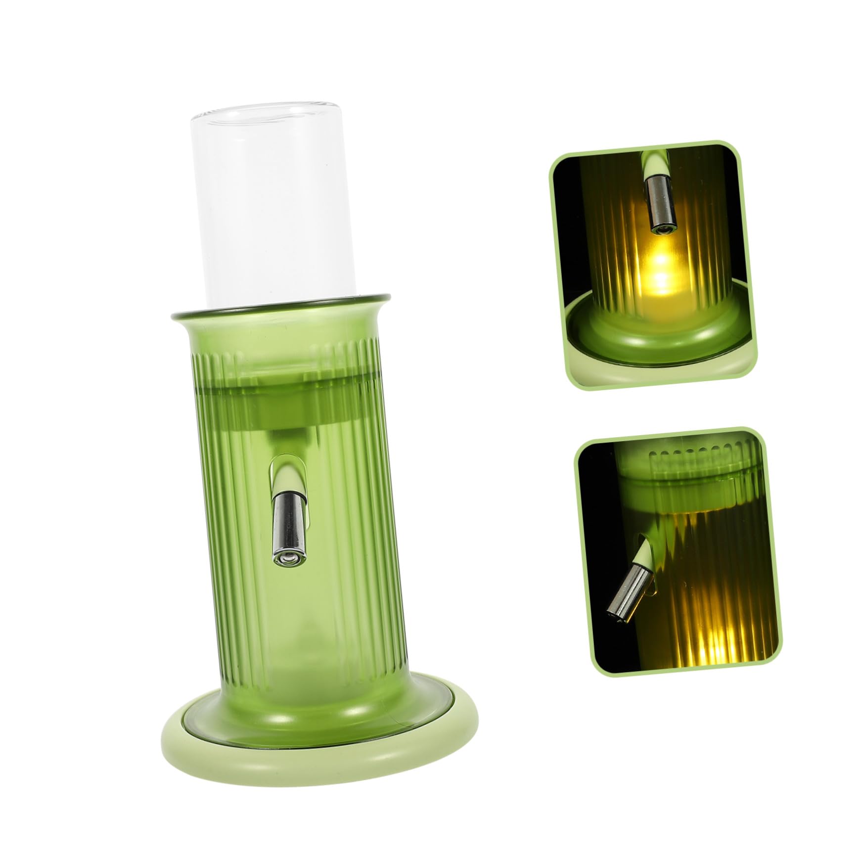 Abreuvoir Vertical en Polypropylène Vert Étanche et Facile à Utiliser Accessoire Pratique Batterie Bouton Intégré pour Hamster et Chinchilla