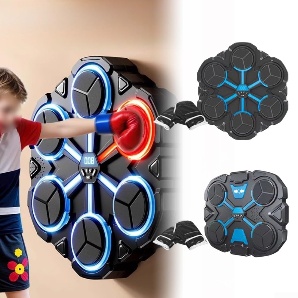 Musik Boxsack mit LED Zähler 3 Modi PVC | 3 Trainingsmodi, LED Punktezähler, motivierendes , PVC Material, inkl. Handschuhe