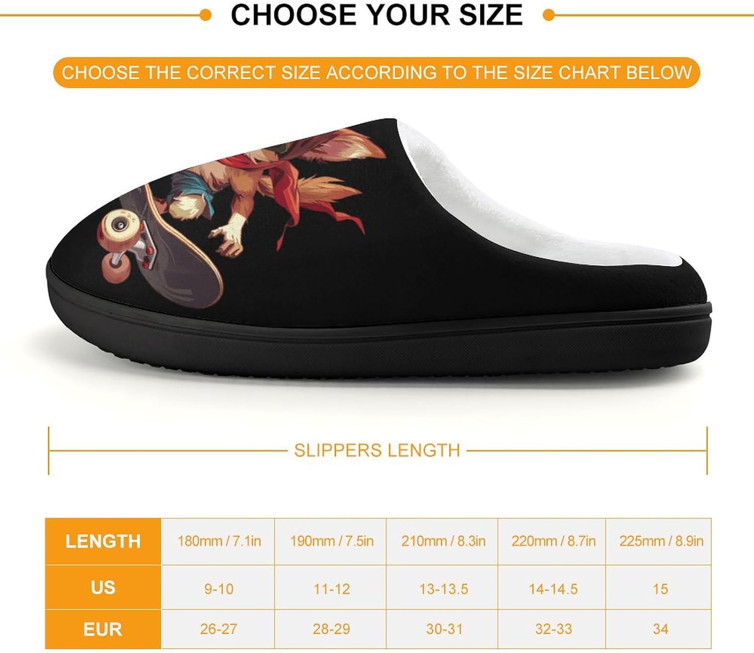 Skate Chihuahua Cute Cotton Slippers Anti-slip House Shoes Funny Slipper Indoor Outdoor