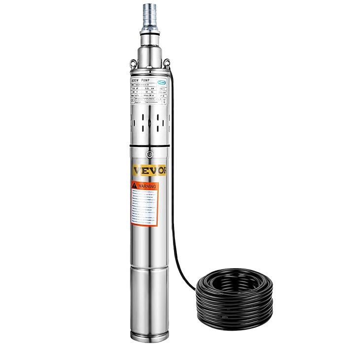 Buy VEVOR Stainless Steel Submersible Well Pump 220V Submersible Pump for Wells 0.25KW Depth