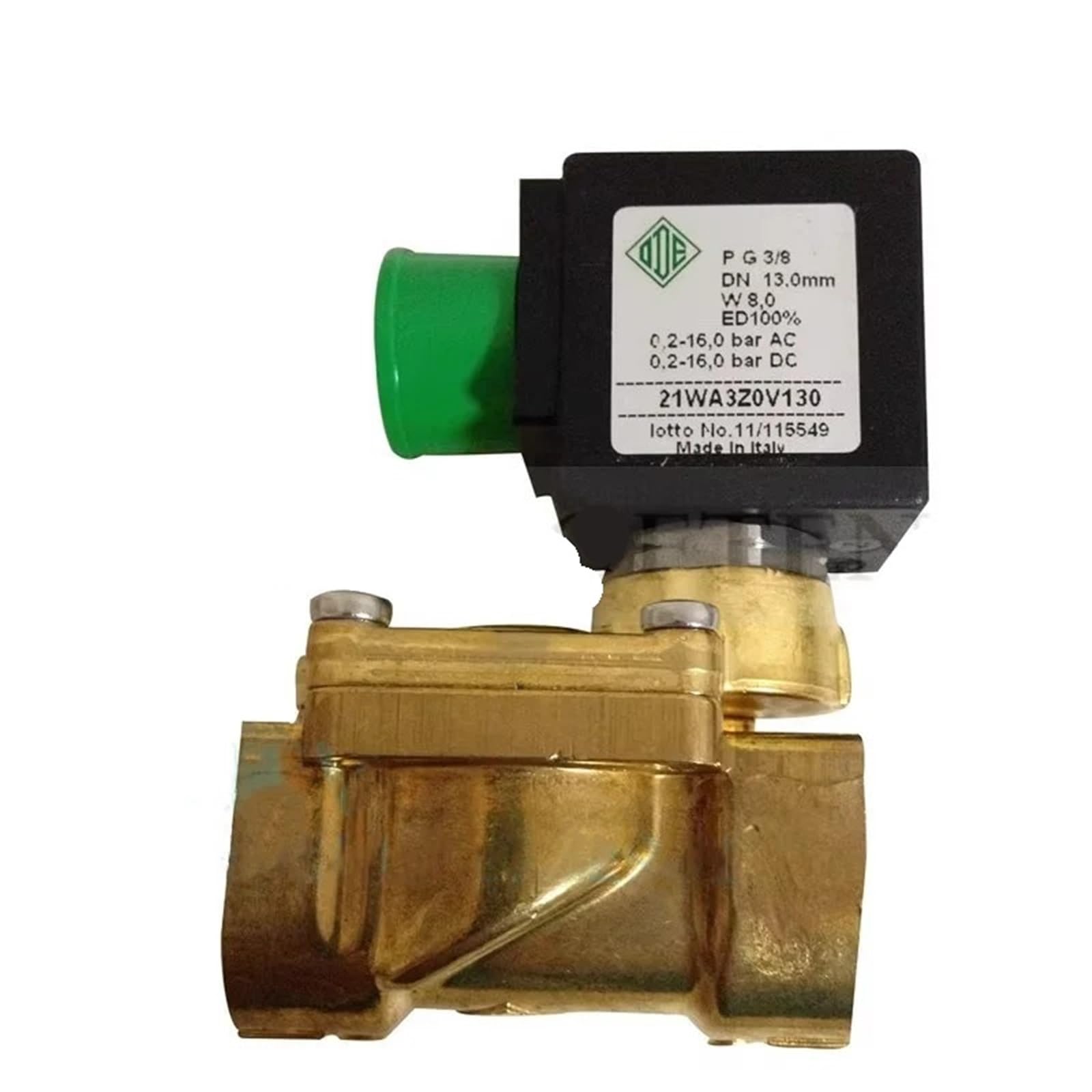 HDPHCRIUN Normally opened solenoid valve 21WA3Z0V130 Pilot operated 24V AC220V internal thread G3/8" brass(DC12V-FKM)