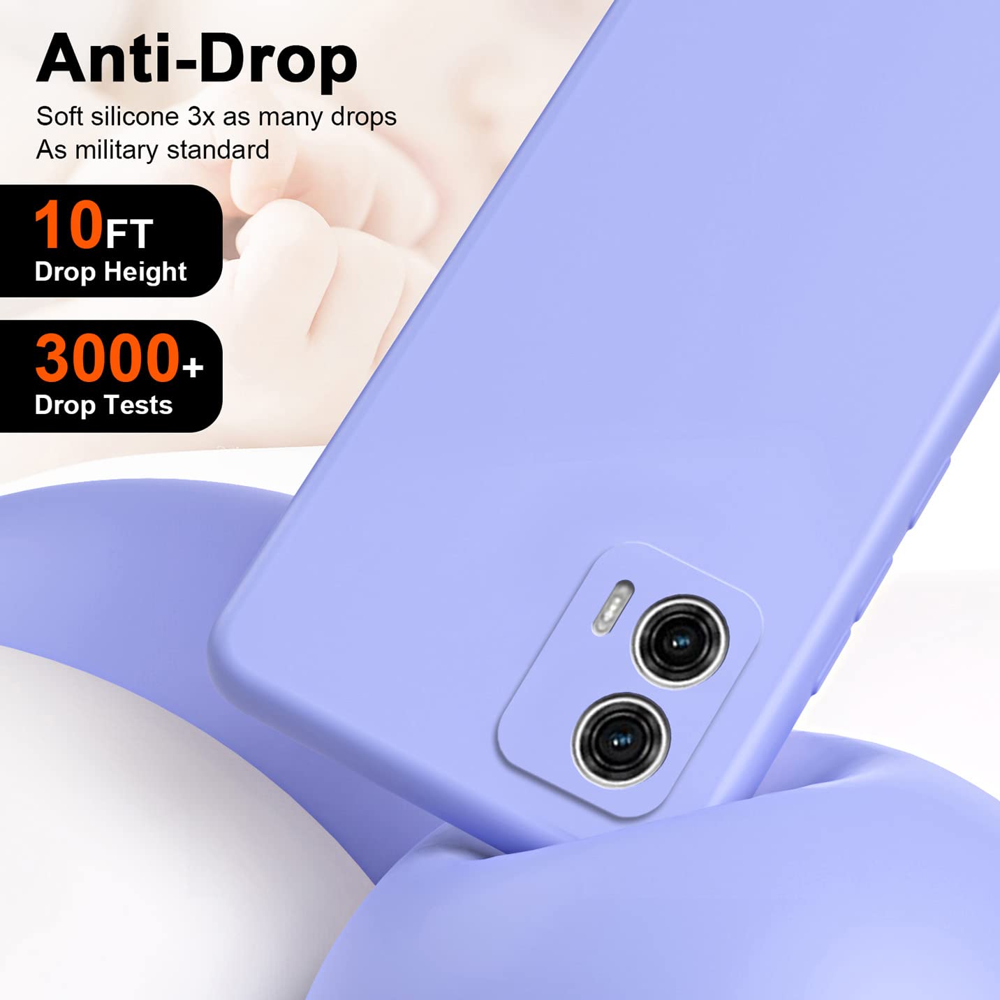 BORYA Cover Fiori E Diamanti Per Motorola Moto G34 5G / G45 5G - Custodia Morbida TPU Rosa, Ultra Sottile Con Placcatura Brillante E Antiurto