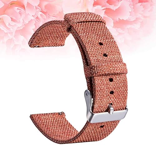 Miniatura 5 de Hemobllo 1pc Nylon Canvas Watch Band Watch Replacement Strap Watchband Wristband Compatible for Watch 42mm (Orange)