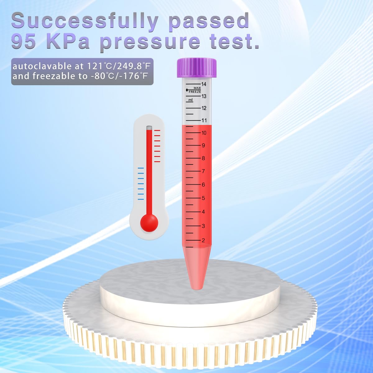 BIPEE Provette per centrifuga, 15 ml, max RCF 12500, provette coniche di qualità superiore, in polipropilene, a prova di perdite, con tappi, contenitore in plastica con segni graduati e di scrittura