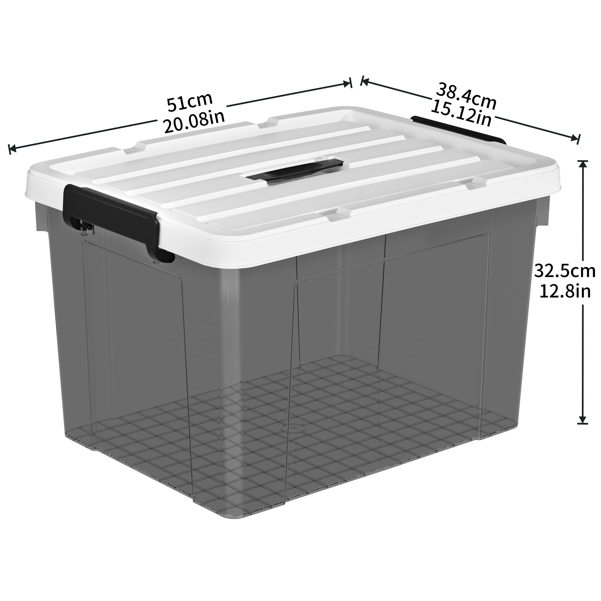 Cetomo 45L * 4 Boîte de rangement en plastique, boîte fourre-tout, récipient de rangement
