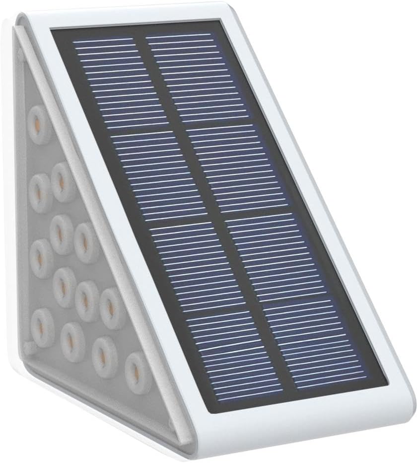 Solar Step Lights Outdoor Waterproof IP67, 6 Pack Solar Powered Stair Light with 13 LEDs, Triangle Solar Deck Lights for Outside, Garden, Patio Yard, Warm White