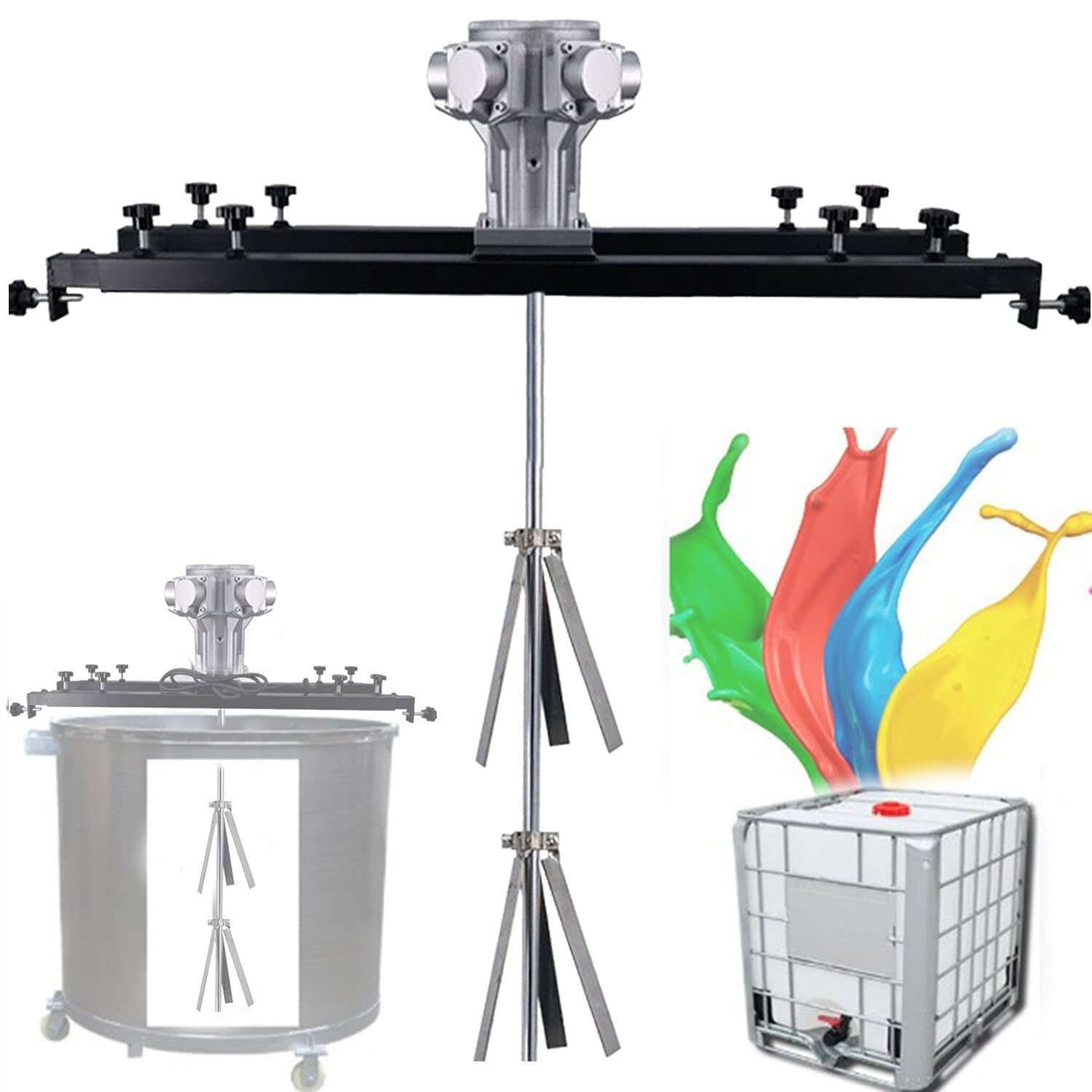 JKJZSALJ Pneumatic Tank Mixer Machine,Pneumatic Bracket Mixer,Paint Stirring Machine Bracket Air Agitator Paint Mix Tool Speed Adjustment From,S400
