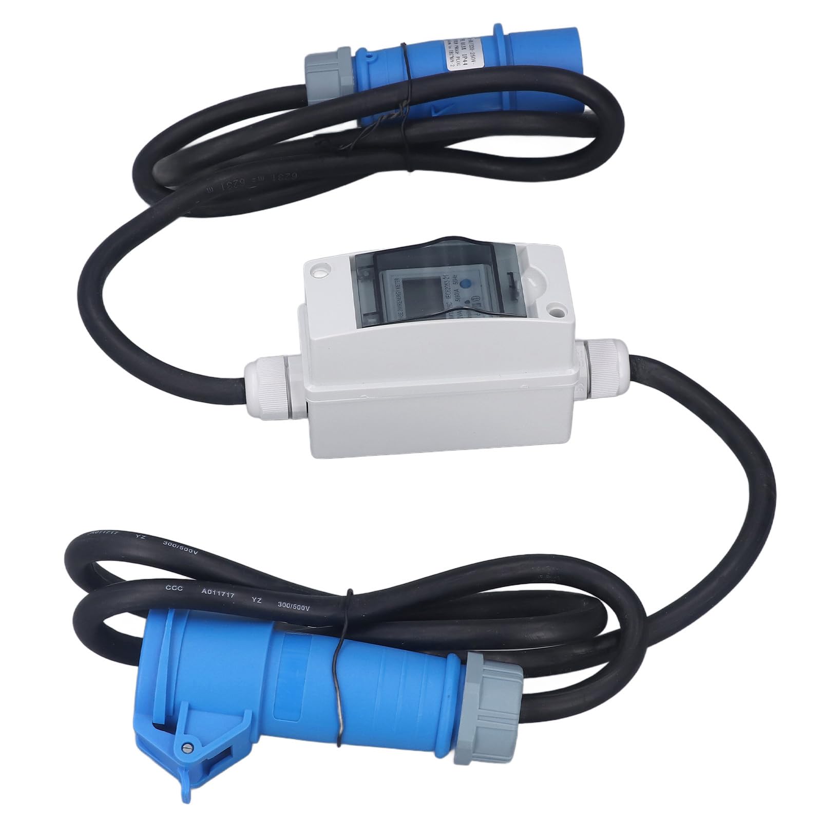 Hyuduo Contatore di Energia Intelligente, in Gomma, Rame, Ignifugo, Monitor di Ricarica per PC, da 220 A 250 V CA, 16 A, 3 Pin, Monofase, 2 Fili, per Ricarica Veicoli Elettrici, Garage, Officina, Uso