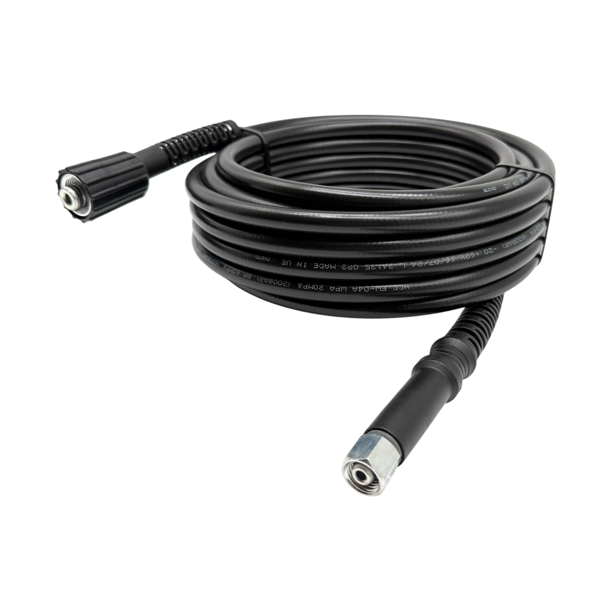 Tuyau haute pression DN6 200 bar M22 x 1,5 IG 14 mm, mandrin sur M14 IG, tuyau de rechange, pour nettoyeur haute pression compatible avec les appareils Kärcher – M&M Smartek (15 mètres)