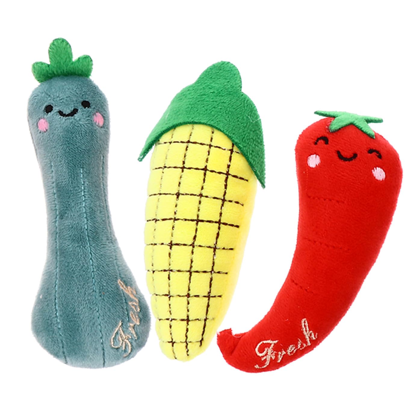 ORFOFE Lot de 3 Jouets à l'herbe à Chat en Peluche 3 Pièces pour Chats D'intérieur, Jouets de Dentition Résistants, Accessoires Ludiques pour Mâcher et Jouer