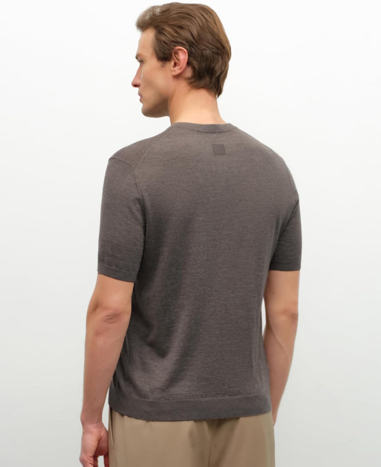 KVSS Men's T-Shirts 100% Cashmere Luxury Knit T Shirt Crewneck Short Sleeve Comfort Lightweight Breathable T-Shirt for Men