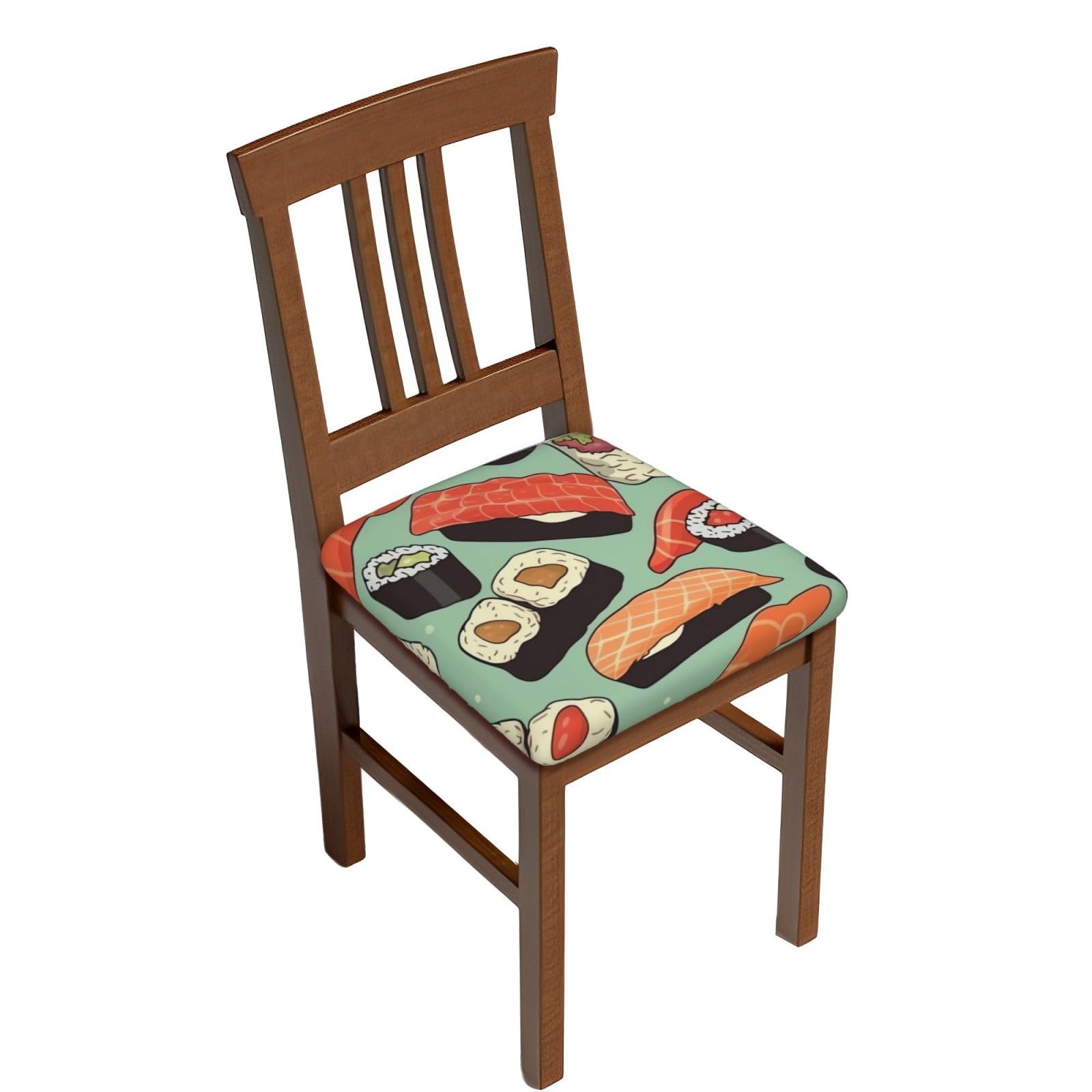 Housse de tabouret de bar lavable et extensible en velours motif sushi lot de 6