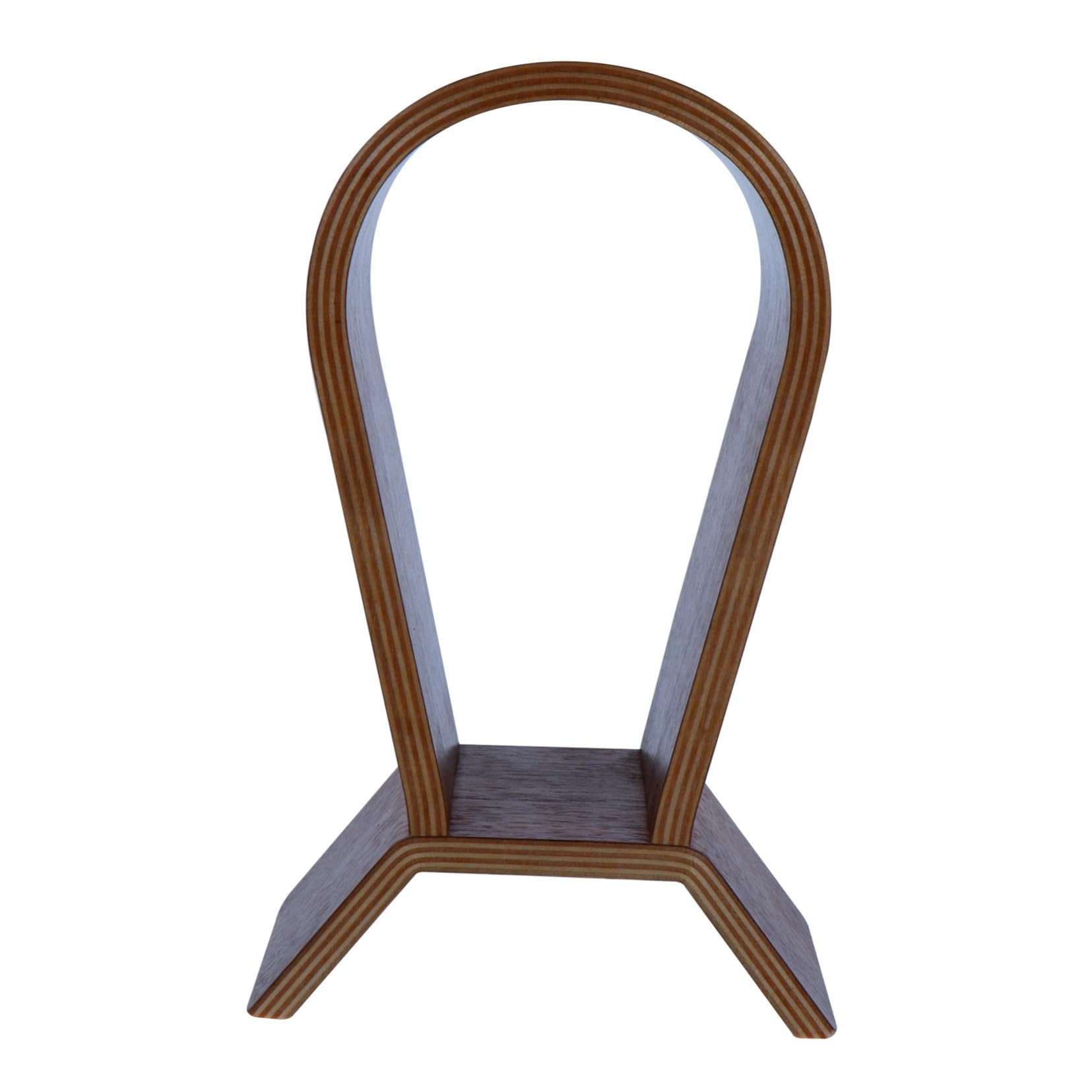Support et Naturel Casque Stable Noyer en de Bois pour Élégant Présentoir Synthétique pour Bureau Musique et Café