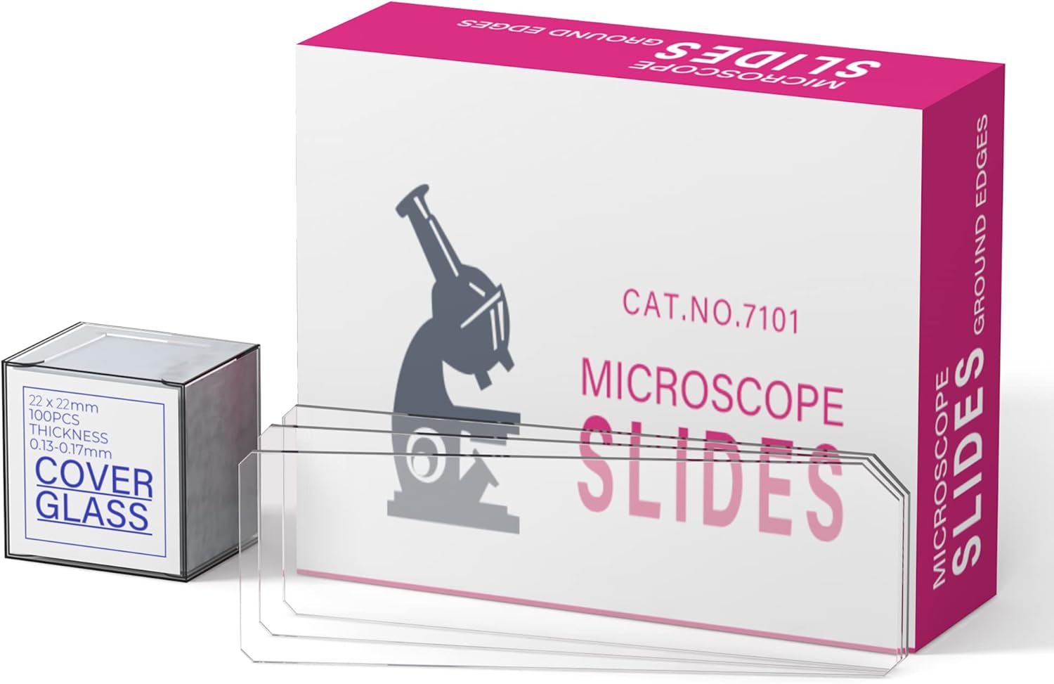 [Single Depression Concave] Vabiooth Rounded Edge Double concavity Microscope Slides Kit, 50 Pcs