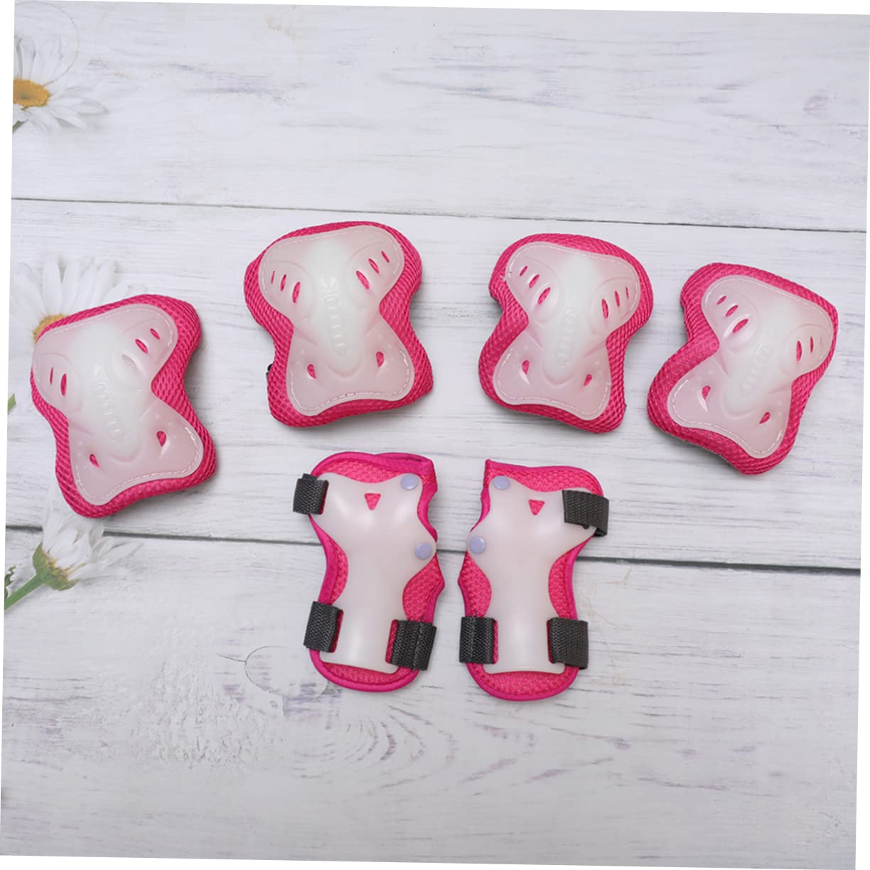 KOMBIUDA Roller Skating Protective Gear Set 6pcs Kit Wrist Guards Elbow Pads Knee Pads Sliding Plate Protectors for Girls Boys