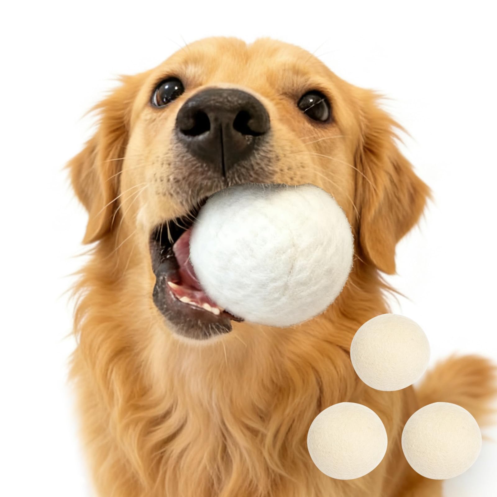 Amazon | LUNARCAT 犬 おもちゃ ボール 天然 ウールボール 3セット 犬