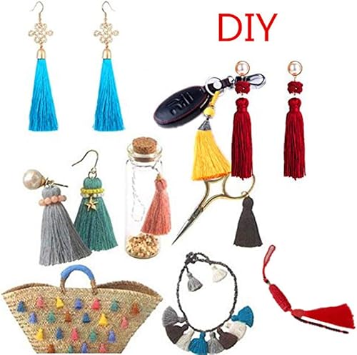 Miniatura 7 de 20 borlas sedosas con hilo dorado, pequeño nudo chino para hacer joyas, recuerdos, marcapáginas, accesorios de manualidades (blanco)