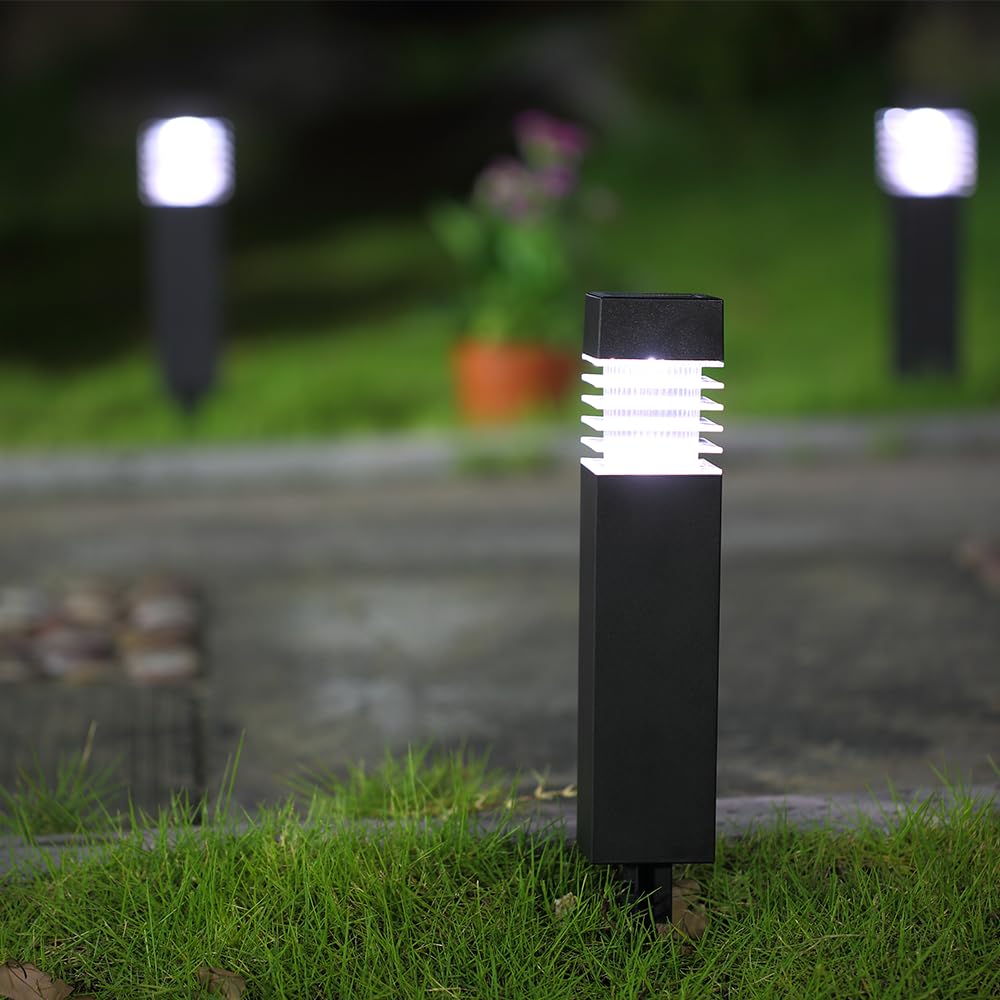 RexTech Solar Wegeleuchten Condor 8er-Set, Erdspieß, 3000K | 12 Lumen, Dämmerungssensor, bis zu 6 Stunden Laufzeit, für Wege, Beete und Rasen