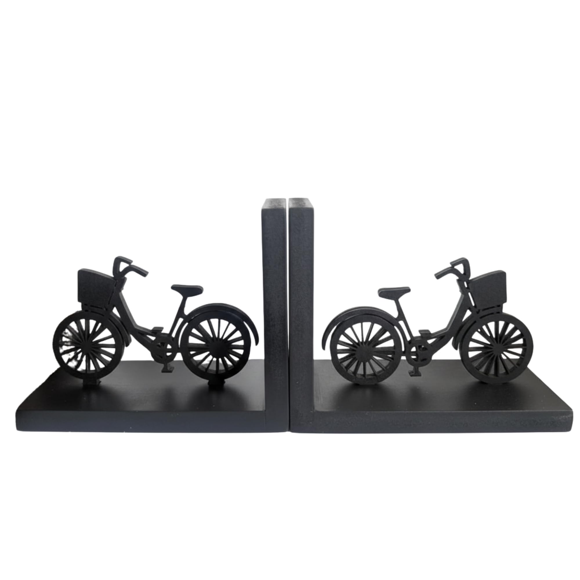 eCraftIndia Wooden Book End with Bicycle Showpiece for Home Decor Office Table | Gift for Housewarming Birthday 1