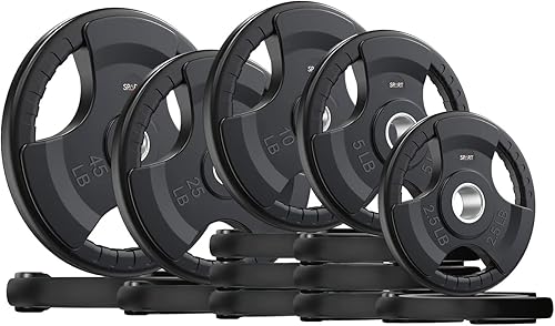 Miniatura 8 de Placa de Peso SPART de 2 Pulgadas con Revestimiento de Goma Olímpica para Barra, Placas de Peso de Hierro Fundido Sólido en Pares o Individual para