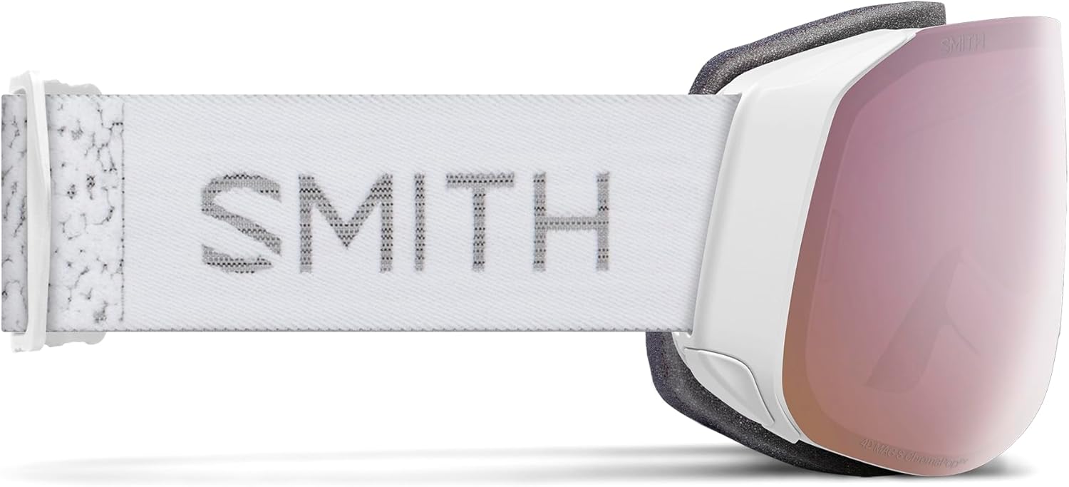 SMITH 4D MAG S Goggles with ChromaPop Lens – Performance Snowsports Goggles with Easy Lens Change Technology for Skiing & Snowboarding – White Chunky Knit + Everyday Rose Gold Mirror - Image 4