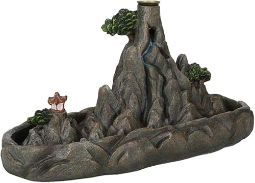 Miniatura 6 de Ebros Gift Feng Shui Zen Tranquilidad Escena de cordillera rocosa con Pagoda budista asiática Torre del templo con árboles y vegetaciones Humo