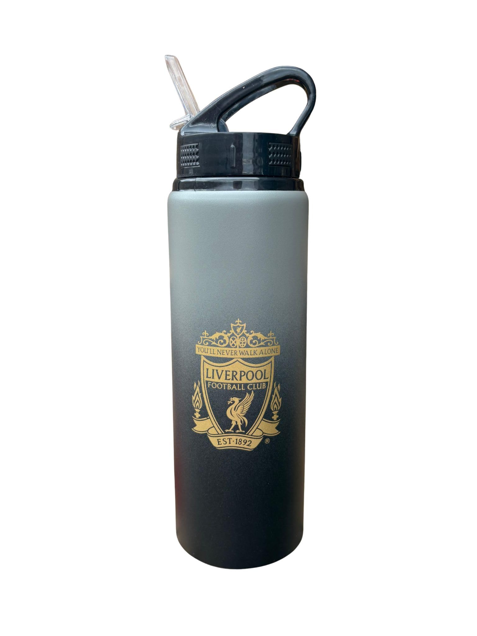 Liverpool FC Fade Aluminium Water Bottle Gunmetal Grey 750ml
