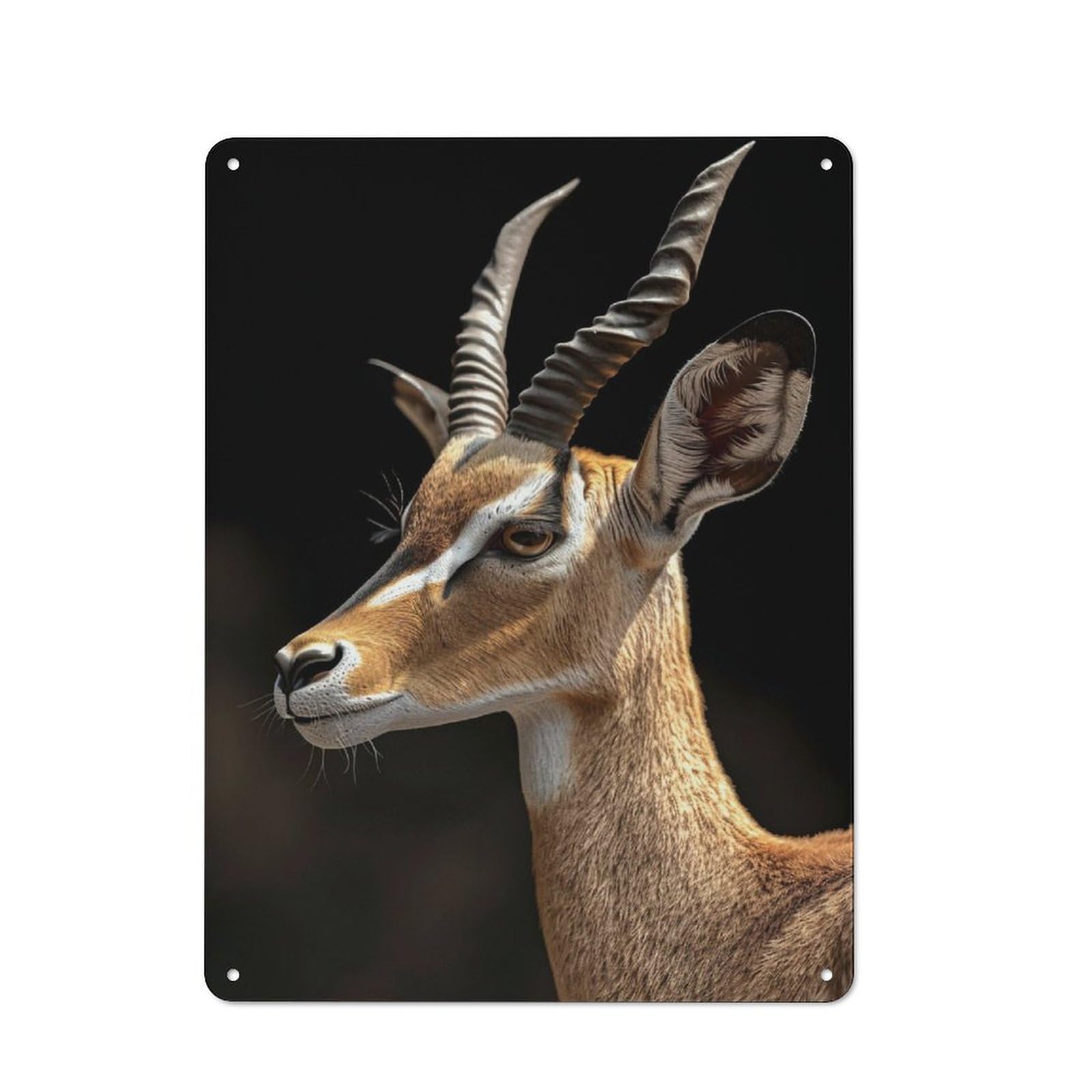 Junmoney Antelope Retro Metal Wall Sign 40X30cm Featuring For Hallway Wall, For Garage, Workshop And Man Cave Decoration