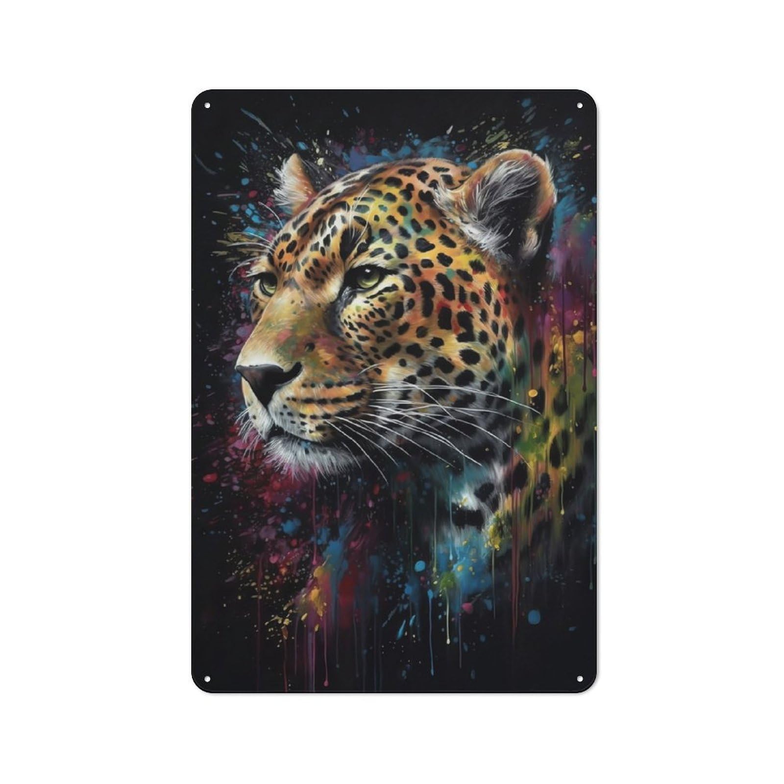 Junmoney Jaguar Painting For Garden Room Or Summerhouse, Retro Metal Sign 30X20cm, For Metal Sign Collectors, For Vintage Wall Decor Fans