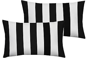 Striped Black and White Accent Throw Pillow Covers
