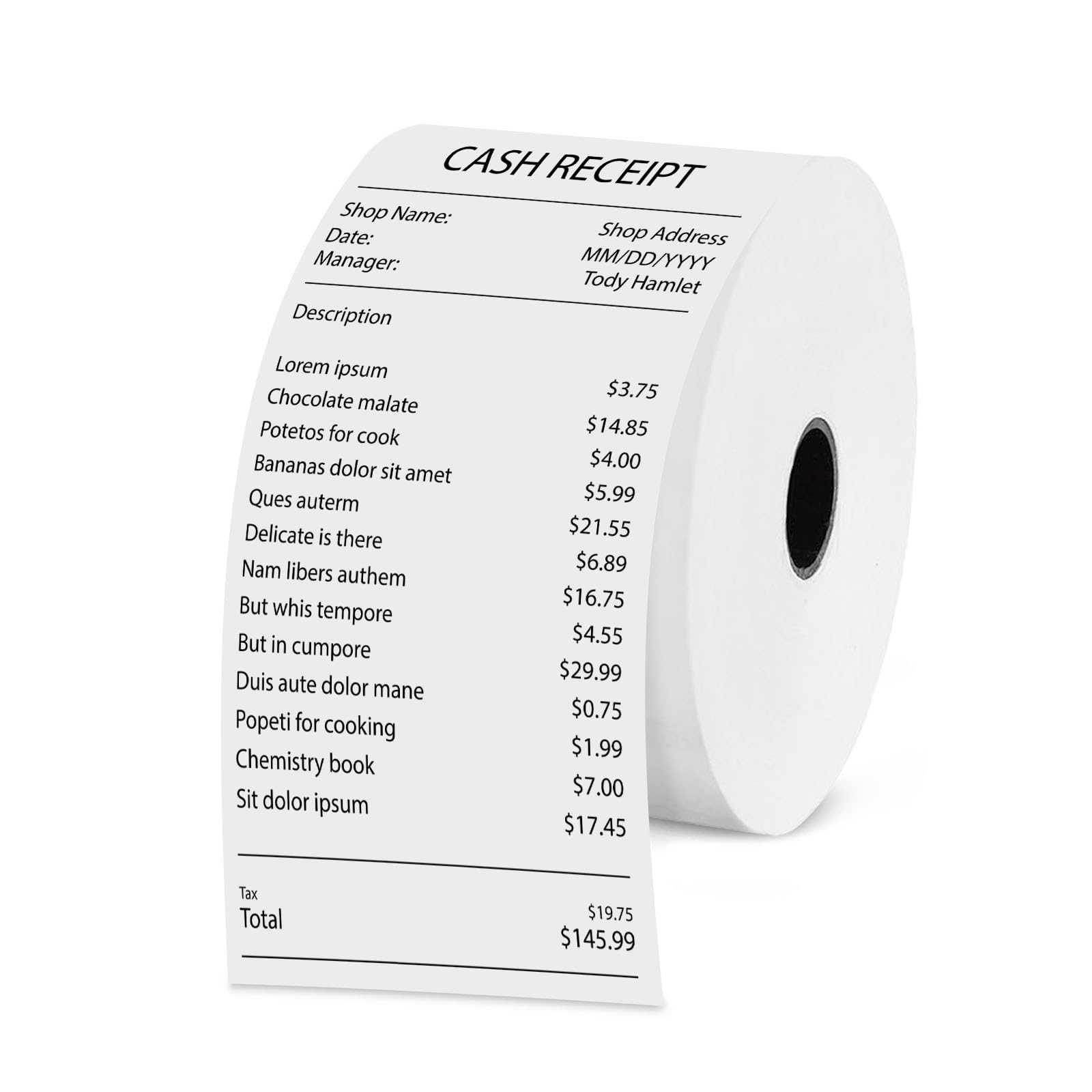 (12 rollos) rollos de papel térmico de 2 5/16 pulgadas x 400 pies, compatibles con Dresser Wayne, Gilbarco, VeriFone Ruby, Speedpass, Vista y otros sistemas POS, papel térmico sin BPA