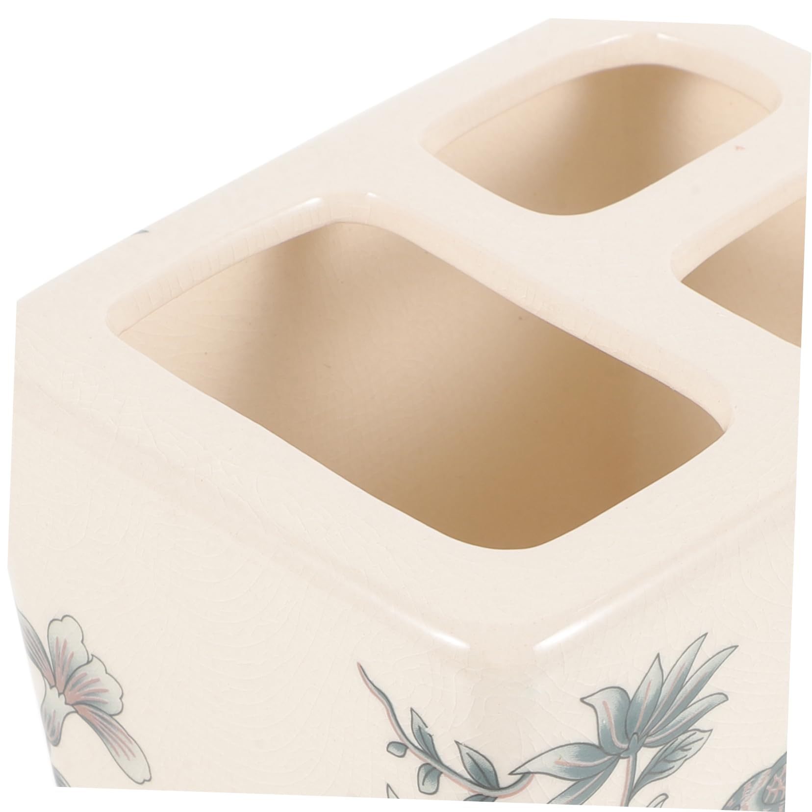 Porta Spazzolini da Bagno in Ceramica Stile Vintage Europeo da Tavolo | Compatto, Semplice Nel Trasporto, Design Multifunzione, per Famiglie e Coppie, Uso Domestico Quotidiano