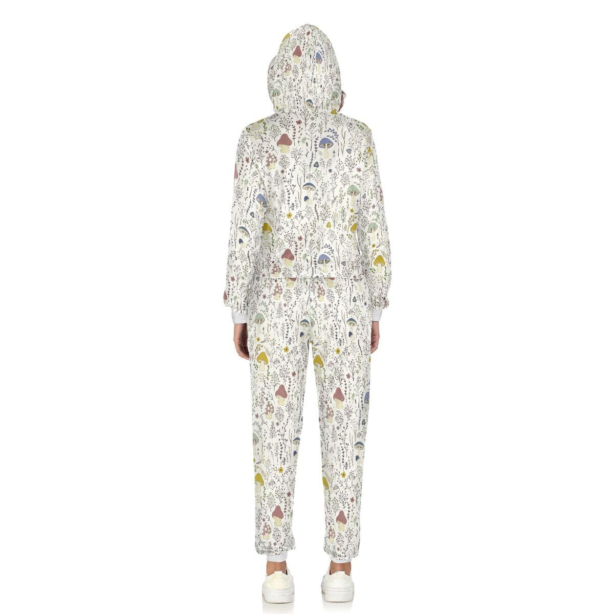 Conjunto deportivo de 2 piezas para mujer, diseño de hongos y plantas silvestres, conjunto deportivo de manga larga