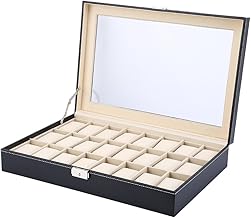 Estink Boîte de Rangement pour Montres 24 Emplacements