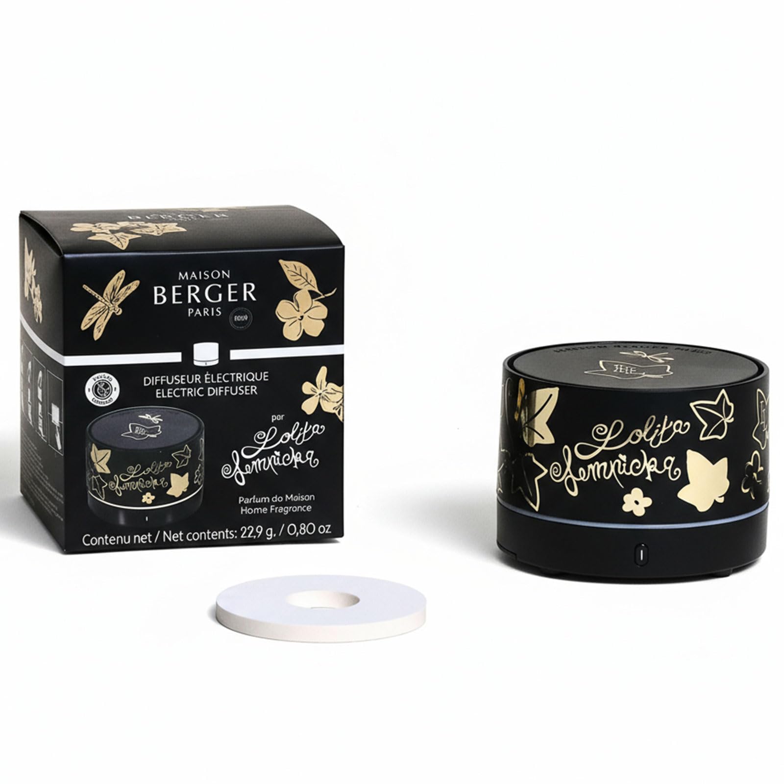 Lampe Berger - Diffusore Elettrico Nomade Ricaricabile- Con Piastrina In Ceramica Profumata, Funzione Wireless Per Un Comodo Utilizzo Anche Fuori Casa (Lolita Lempika Nero)-image