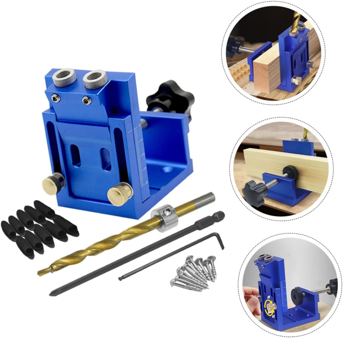 DOITOOL Drill Locator for Woodworking 1 Set Pocket Hole Jig 15-degree for Smooth and Accurate Random