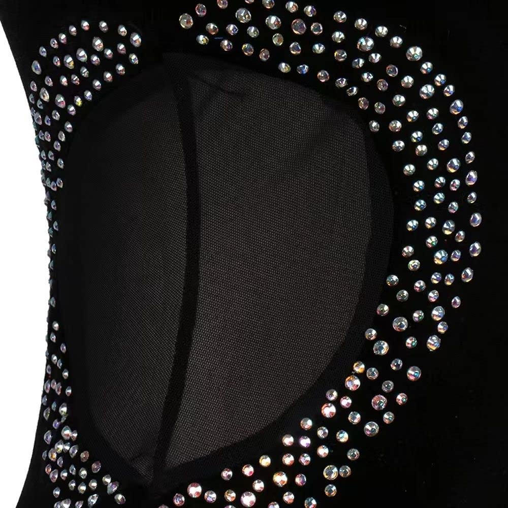 LIUHUO Lateinisches Tanzkleid mit Diamant-Fransen, einfarbig, für Wettkampf, Performance-Training