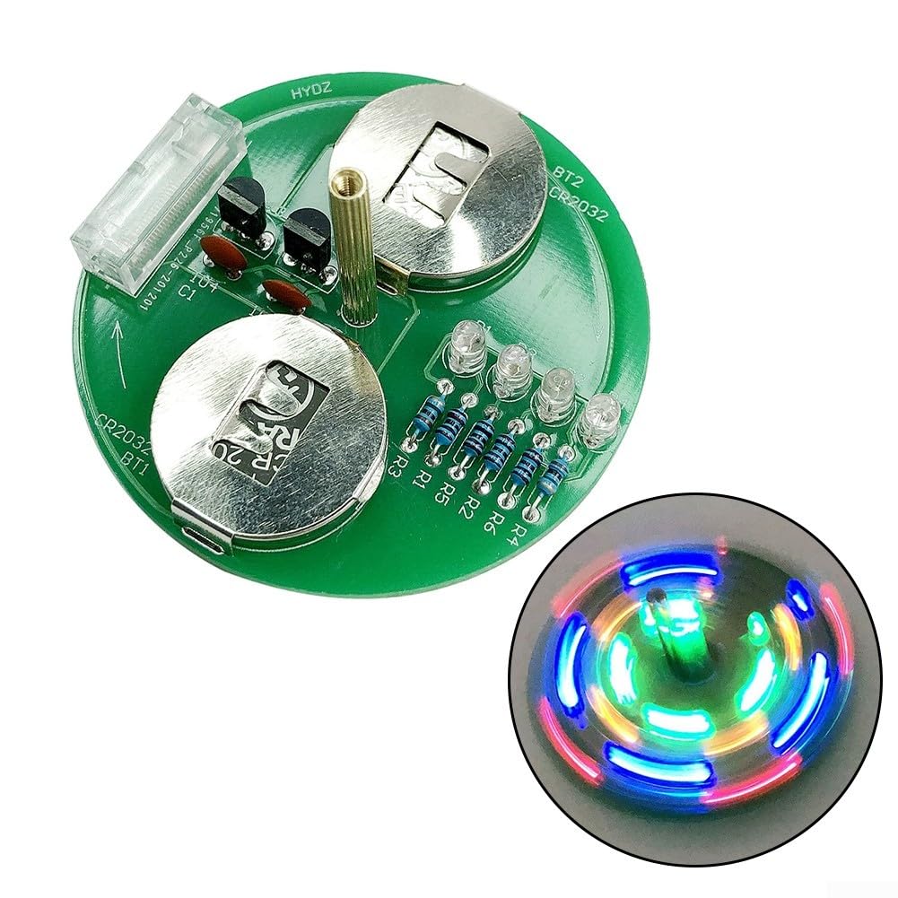 Soldering Training Kit for Students - LED Gyro DIY Project Board - Safe Metal Materials for Electronics Skill Development