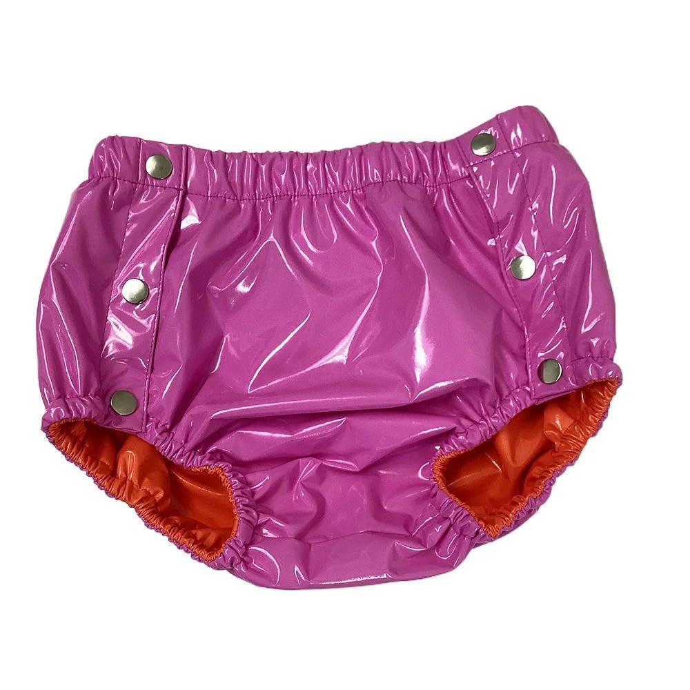 Glänzende PVC-Höschen für Erwachsene, exotische Windel-Liebhaber, Hose mit Druckknopf, Wetlook, hohe Taille, Dessous, Sissy, Cosplay