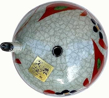 Amazon | 弘梅堂 書道 水滴「赤絵花 美濃焼」伝統的工芸品 | 墨・墨汁