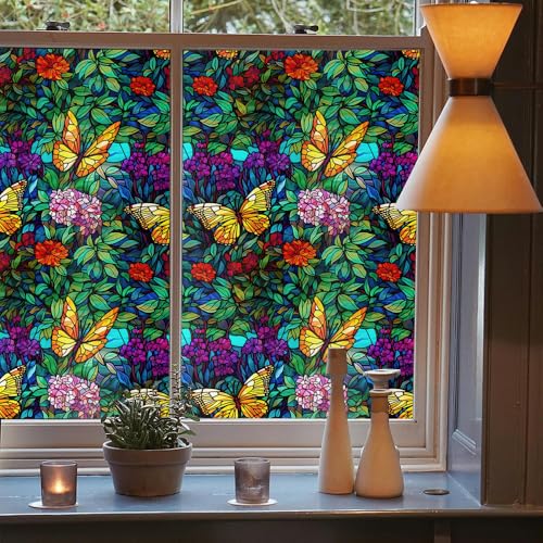 Vinilo decorativo vidrio vitral 40x300 cm autoadhesivo miniatura 3