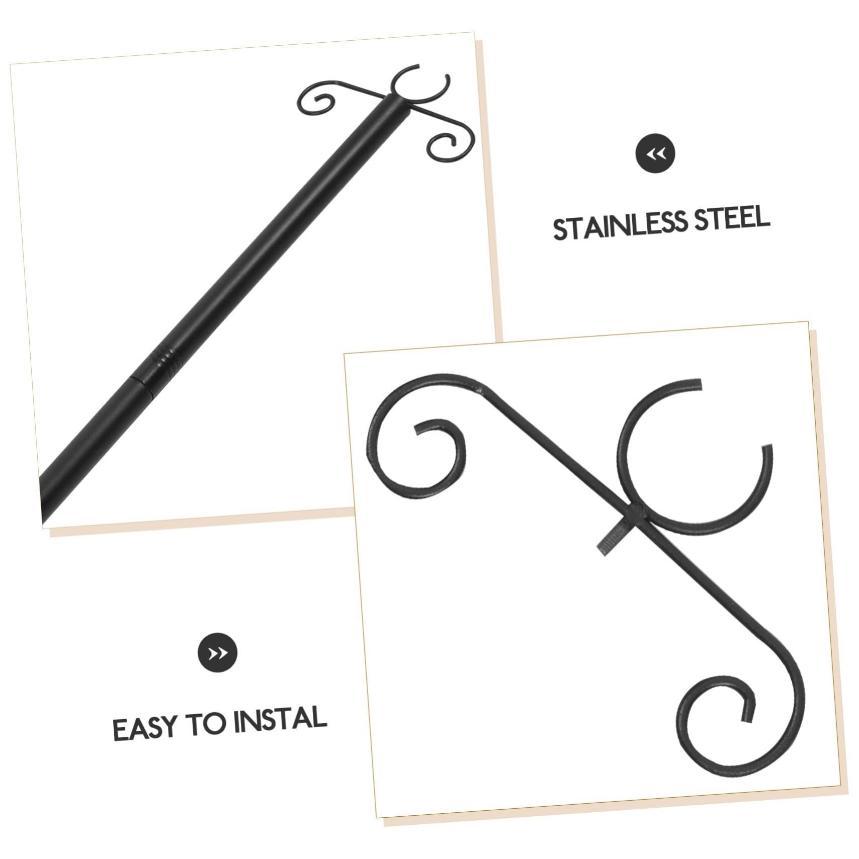2ensembles Poteaux Lumineux Extérieurs Inoxydable De Supports Pour Suspensions De Lumières Et Mangeoires à Oiseaux Installation Facile Et Pour Et Jardins