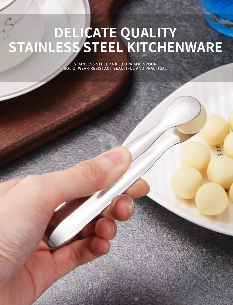 2PCS Stainless Steel Ice Tongs Sugar Cubes Tongs Cube Pliers Candy Appetizers Serving Clip Mini Sugar Flatware Pastry Ice Tongs for Serving Food Tea Coffee Bar Appetizers Desserts Party Ice Bucket K