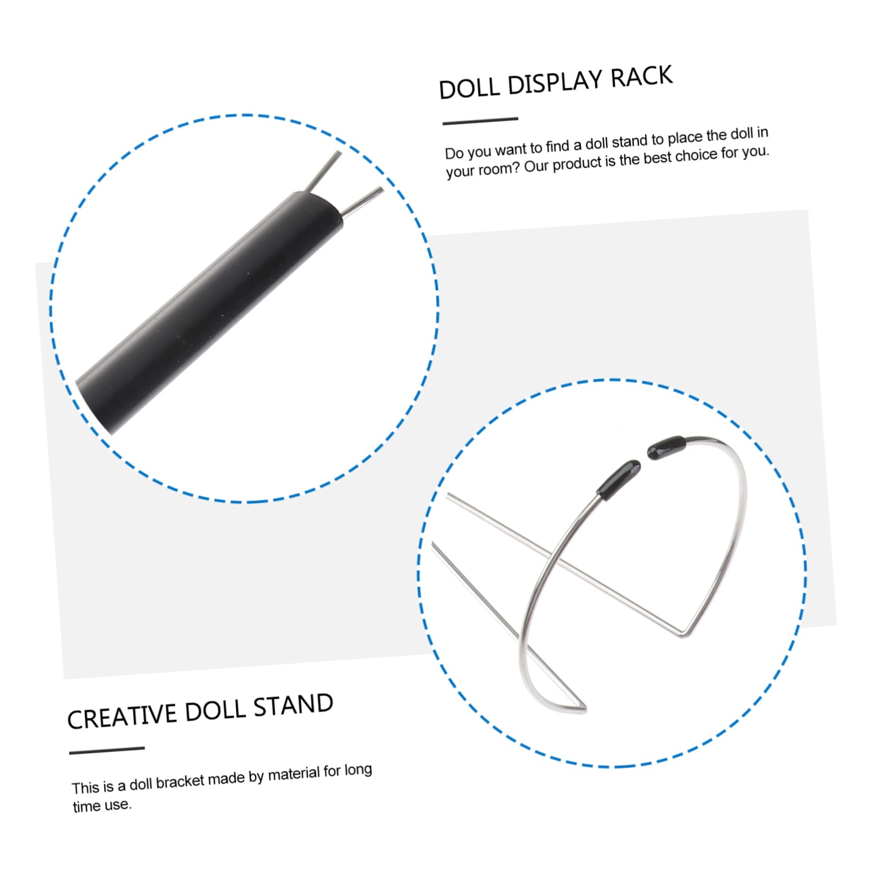 BESPORTBLE 2Pcs Creative Doll Stand Portable Doll Storage Rack for Dolls and Lightweight Display Rack for Home Store Use Material Black