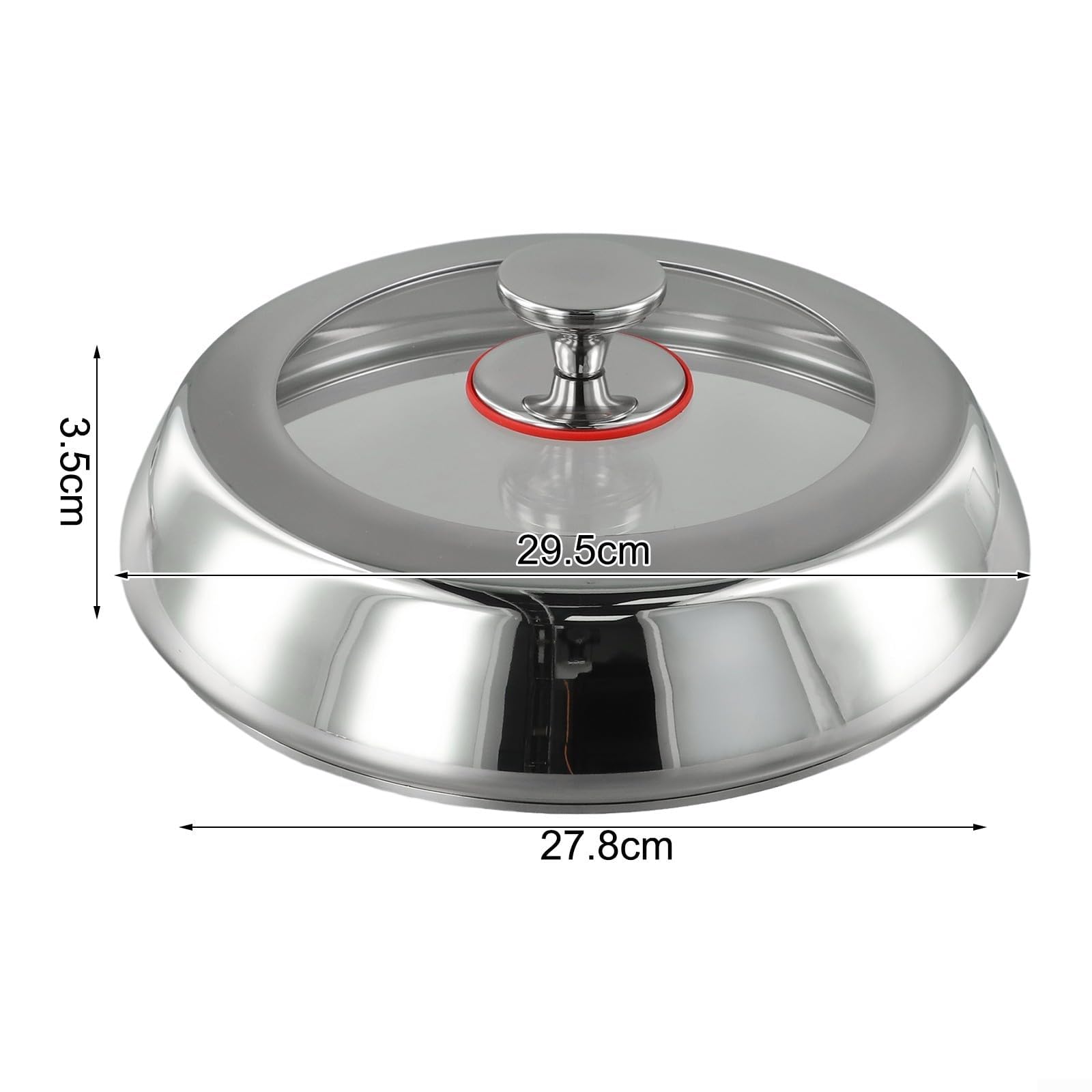 Coperchio in acciaio inossidabile 304 con finestra visiva in vetro temperato, manico in silicone resistente al calore, prese d'aria anti-fuoriuscita, per pentole e wok da 28 cm e 30 cm