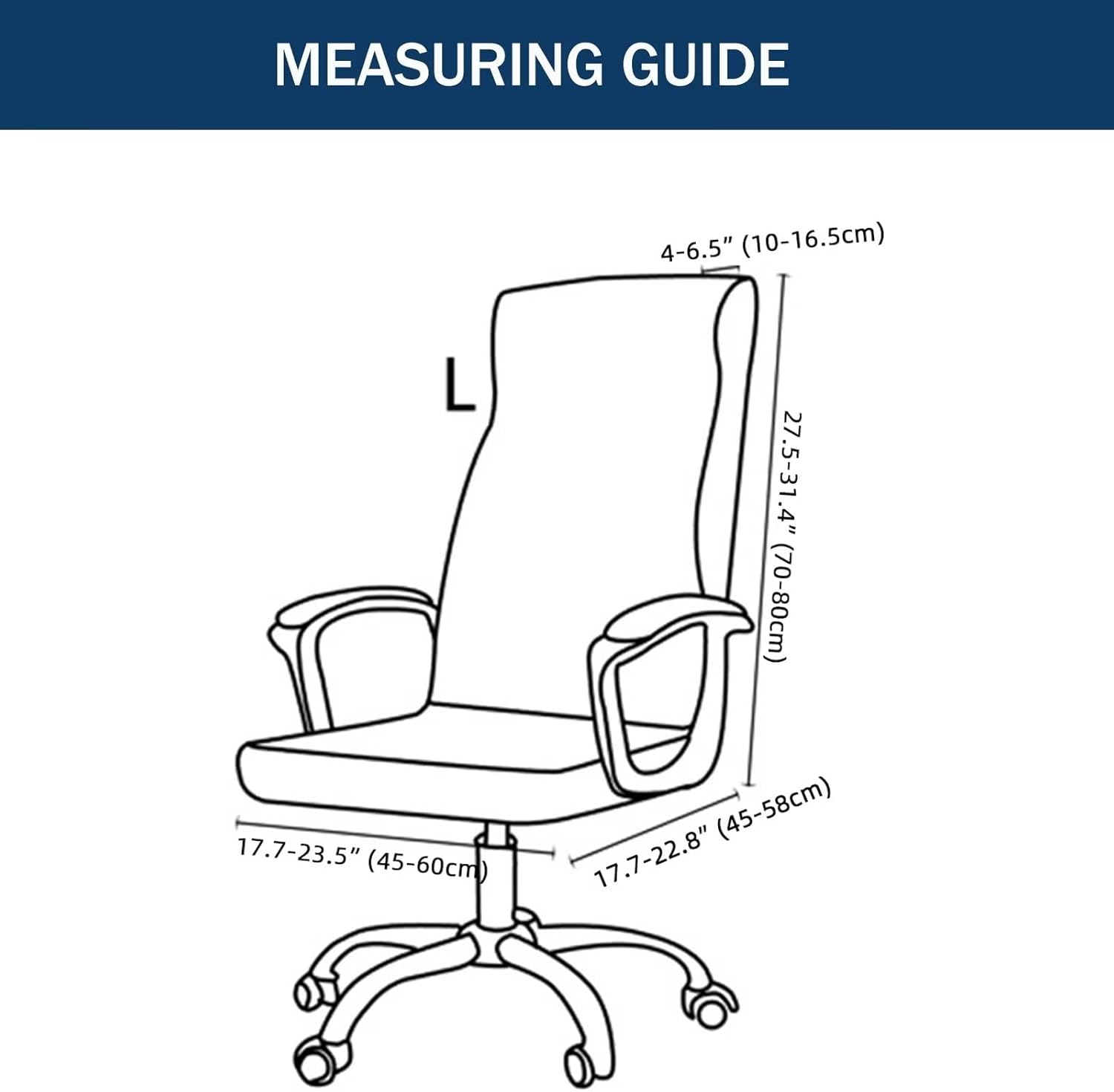 Stretch Office Chair Cover with Zipper Printed Computer Chair Cover for Armrest Chair Universal Removable Spandex Rotating Boss Chair Slipcovers Soft Desk Chair Seat Protector for Dogs, Cats (L, 56)