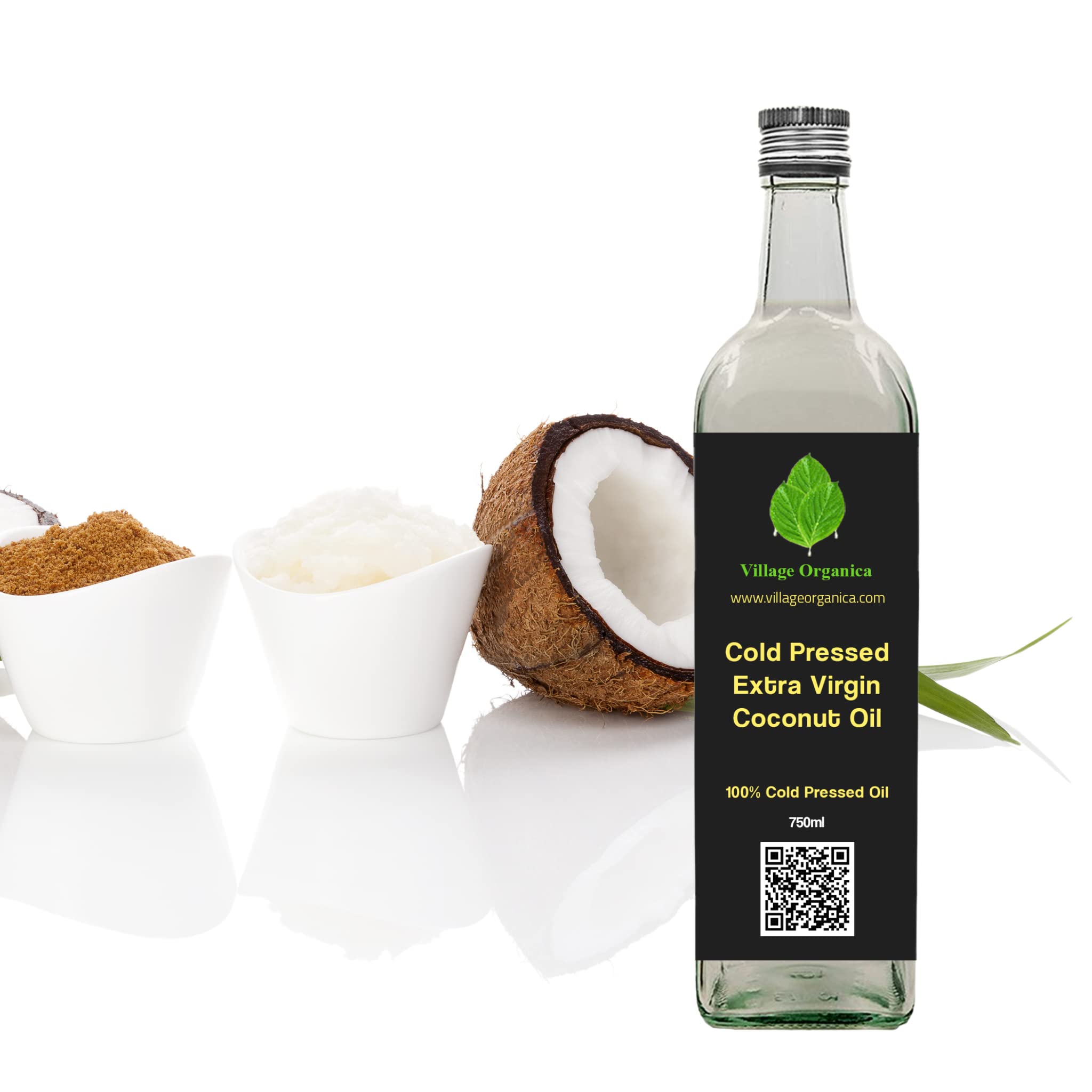 Village-Organica Extra Virgin Cold Pressed Coconut Oil | Pure, Unadulterated & Chemical Free | Ideal for Cooking, Hair & Skin Care | 750ml | Glass bottle | (B08NVKG7ZV) Amazon Price History, Amazon Price Tracker