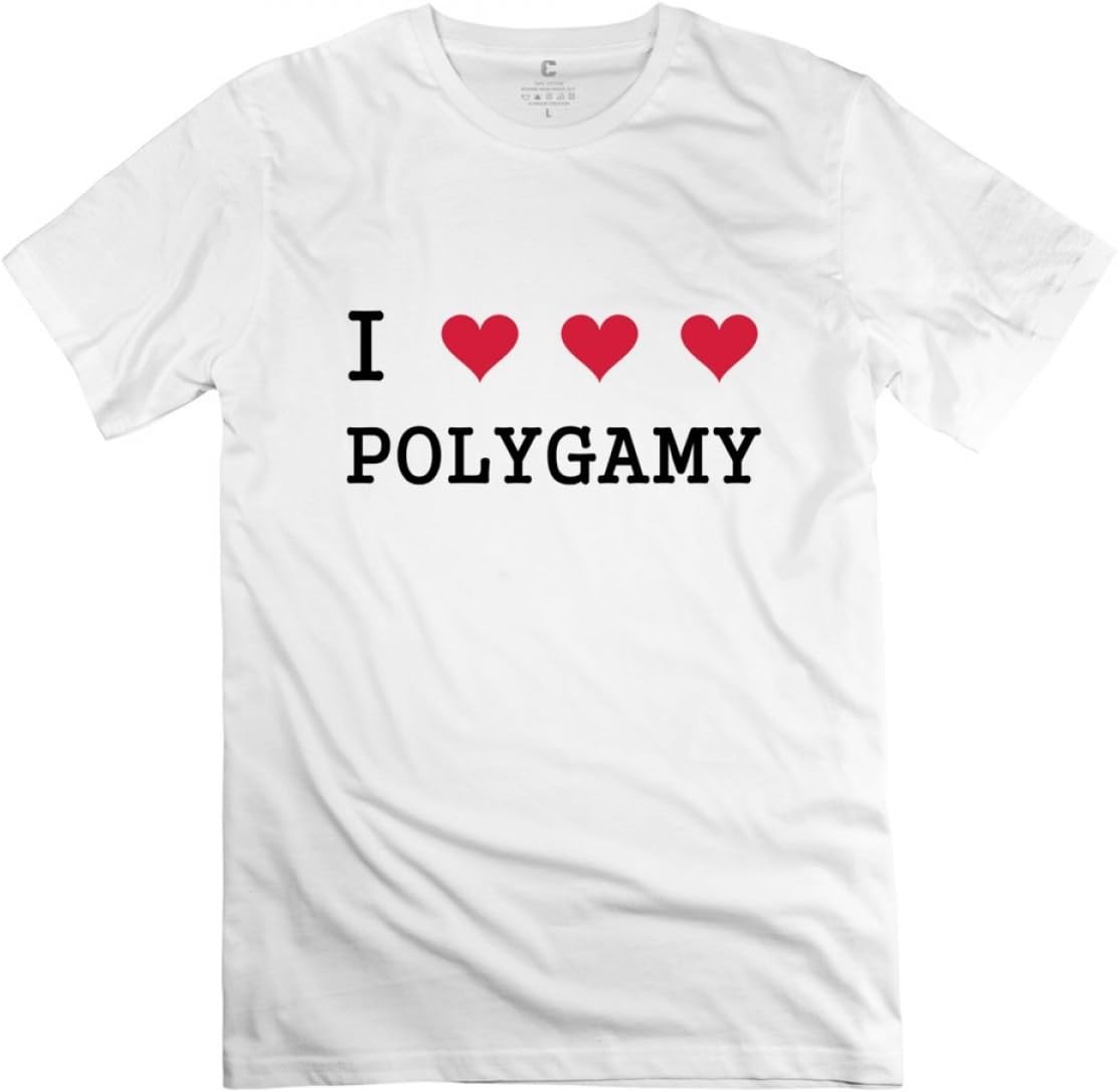 Polygamy White Men's Crew Neck T Shirt L